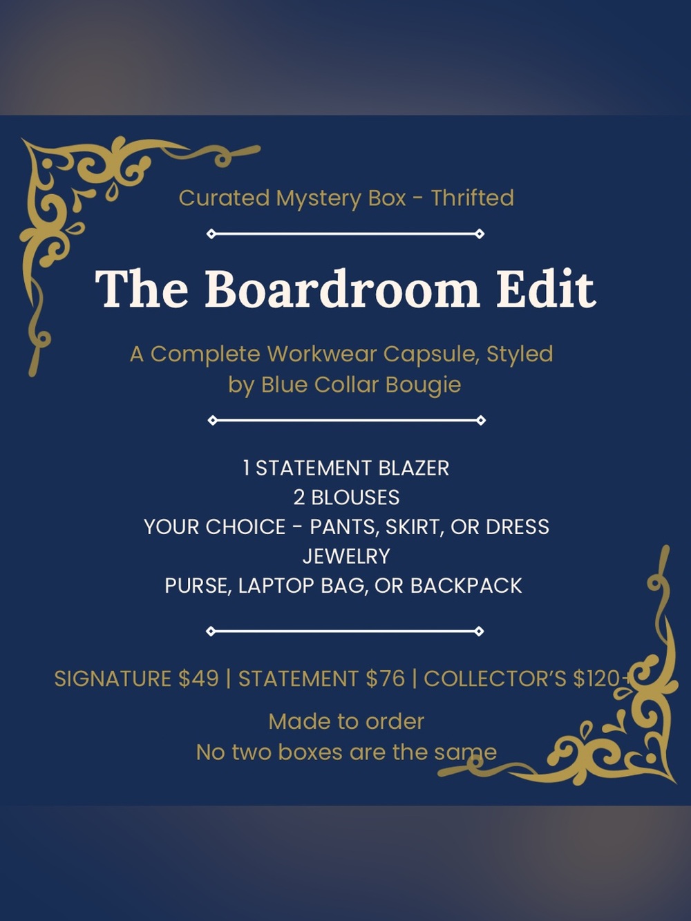 The Boardroom Edit — Statement | Curated Thrifted Mystery Box + Laptop Bag/purse
